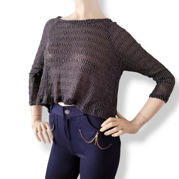 Basil Lola Hunter Green Semi-Sheer Long Sleeve Wrap Slit Back Top - Picture 3 of 8